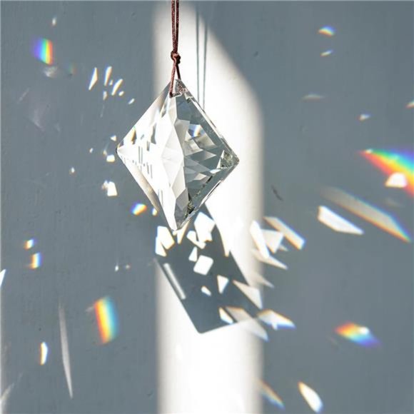 50mm Hanging Faceted Crystals Suncatcher Ornament Window Prisms Rainbow Maker - Picture 3 of 7